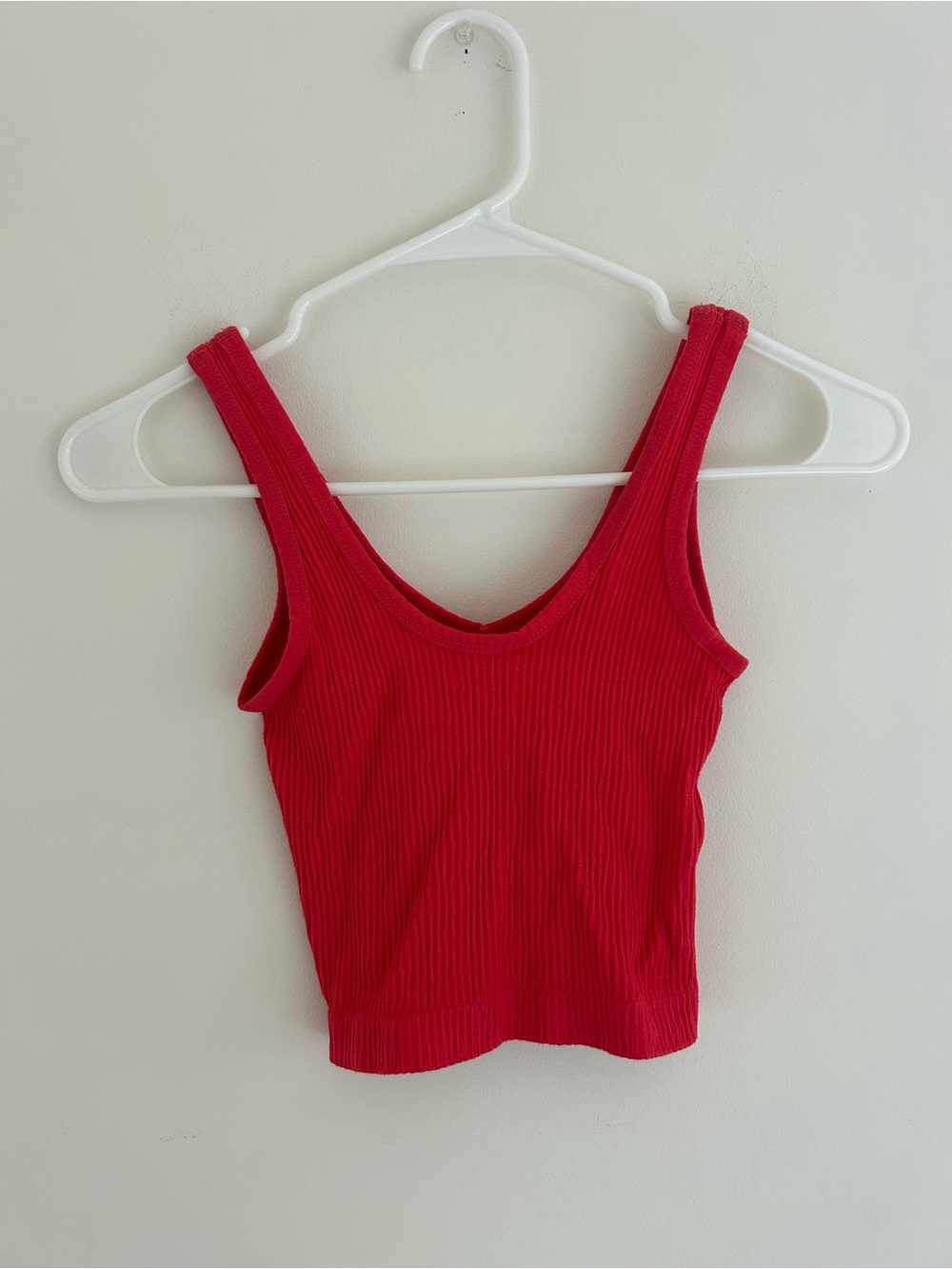 Urban Outfitters Red Ribbed Scoop Tank